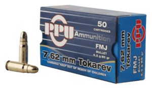 PPU PPH7TF Handgun  7.62x25mm Tokarev 85 gr Full Metal Jacket 50rd Box