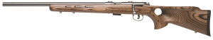 Savage Arms 96210 93R17 BTVLSS 17 HMR Caliber with 5+1 Capacity 21" Barrel Satin Stainless Metal Finish & Fixed Thumbhole Natural Brown Stock Left Hand (Full Size)