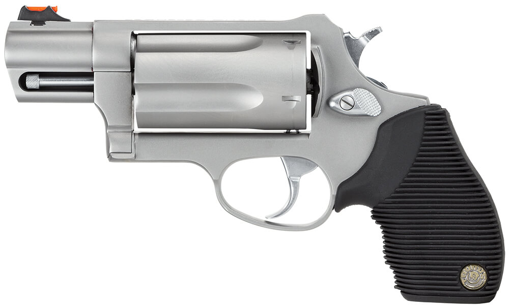 Taurus 2441039TC Judge Public Defender Small Frame 45 Colt (Long Colt)/ 410 Bore 5rd 2" Matte Stainless Steel Barrel Cylinder & Frame Black Ribber Grip Transfer Bar Safety Exposed Hammer - Image 2