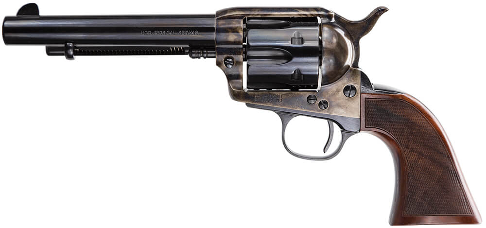 Taylors & Company 550811DE Smoke Wagon Deluxe 357 Mag Caliber with 5.50″ Blued Finish Barrel 6rd Capacity Blued Finish Cylinder Color Case Hardened Finish Steel Frame Checkered Walnut Grip & Overall Taylor Polish Taylors & Company 550811DE Smoke Wagon Deluxe 357 Mag Caliber with 5.50″ Blued Finish Barrel 6rd Capacity Blued Finish Cylinder Color Case Hardened Finish Steel Frame Checkered Walnut Grip & Overall Taylor Polish