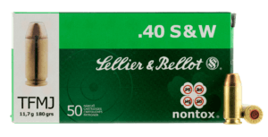 Sellier & Bellot SB40NT Handgun Non-Tox  40 S&W 180 gr Total Full Metal Jacket 50rd Box