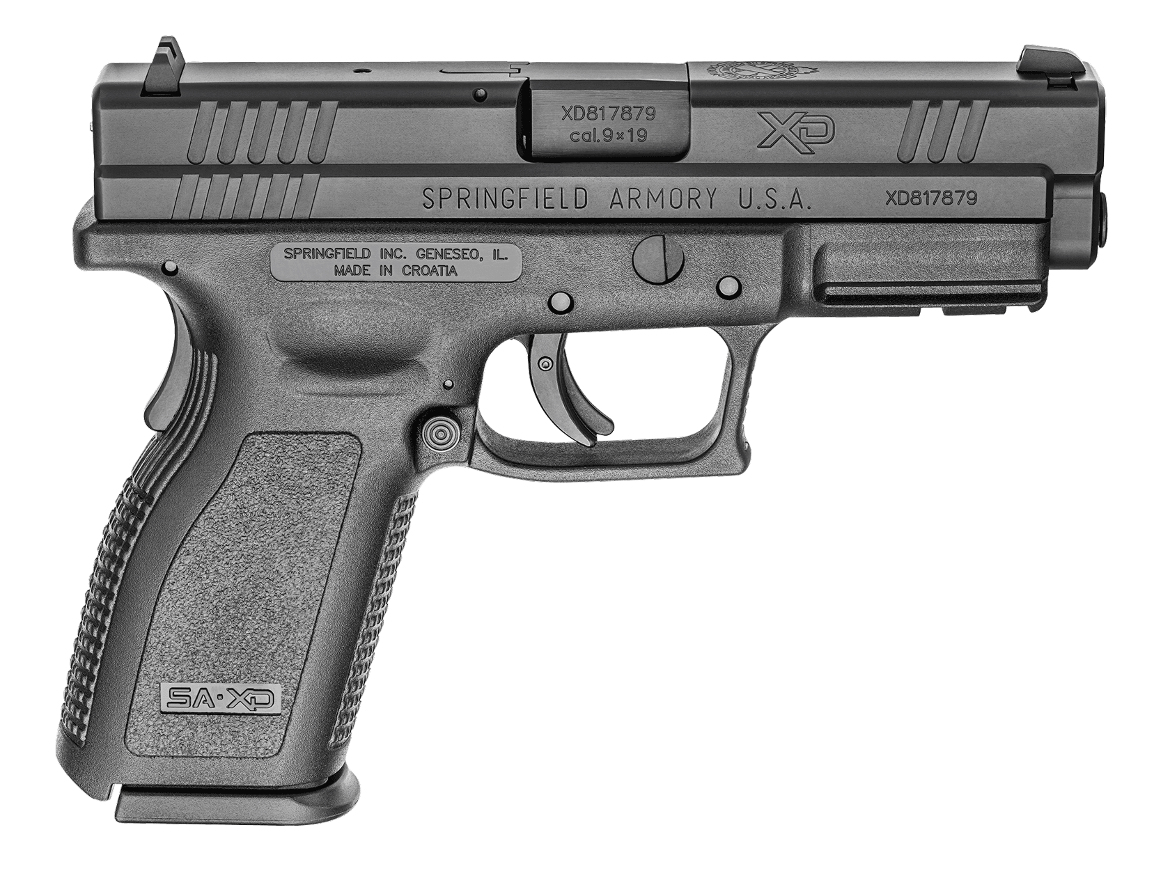 Springfield Armory XD9101CA XD Service Defender Legacy *CA Compliant 9mm Luger 4" 10+1 Railed Black Frame Black Melonite Steel Slide Black Polymer Grip