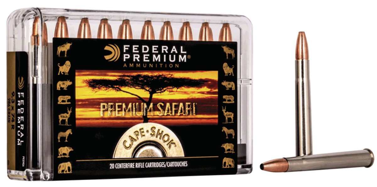 Federal P9374SA Premium Safari Cape-Shok 9.3mmx74R 286gr Swift A Frame 20rd Box Federal P9374SA Premium Safari Cape-Shok 9.3mmx74R 286gr Swift A Frame 20rd Box