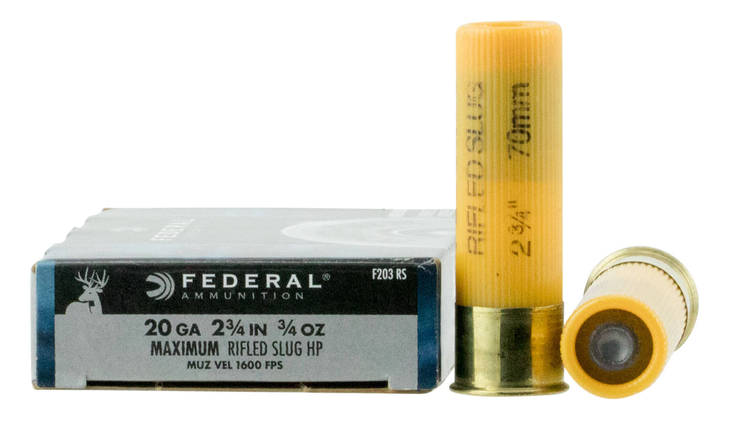 Federal F203RS Power-Shok 20 Gauge 2.75″ 3/4 oz/328 gr 1600 fps Rifled Slug Shot 5rd Box Federal F203RS Power-Shok 20 Gauge 2.75″ 3/4 oz/328 gr 1600 fps Rifled Slug Shot 5rd Box