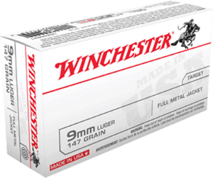 Winchester Ammo USA9MM1 USA  9mm Luger 147 gr Full Metal Jacket Flat Nose 50rd Box