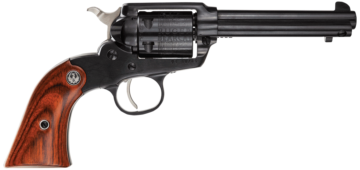 Ruger 0912 Bearcat 22 LR 6rd 4" Blued Alloy Steel Barrel Frame & Engraved Cylinder Hardwood Grip Transfer Bar Safety Exposed Hammer