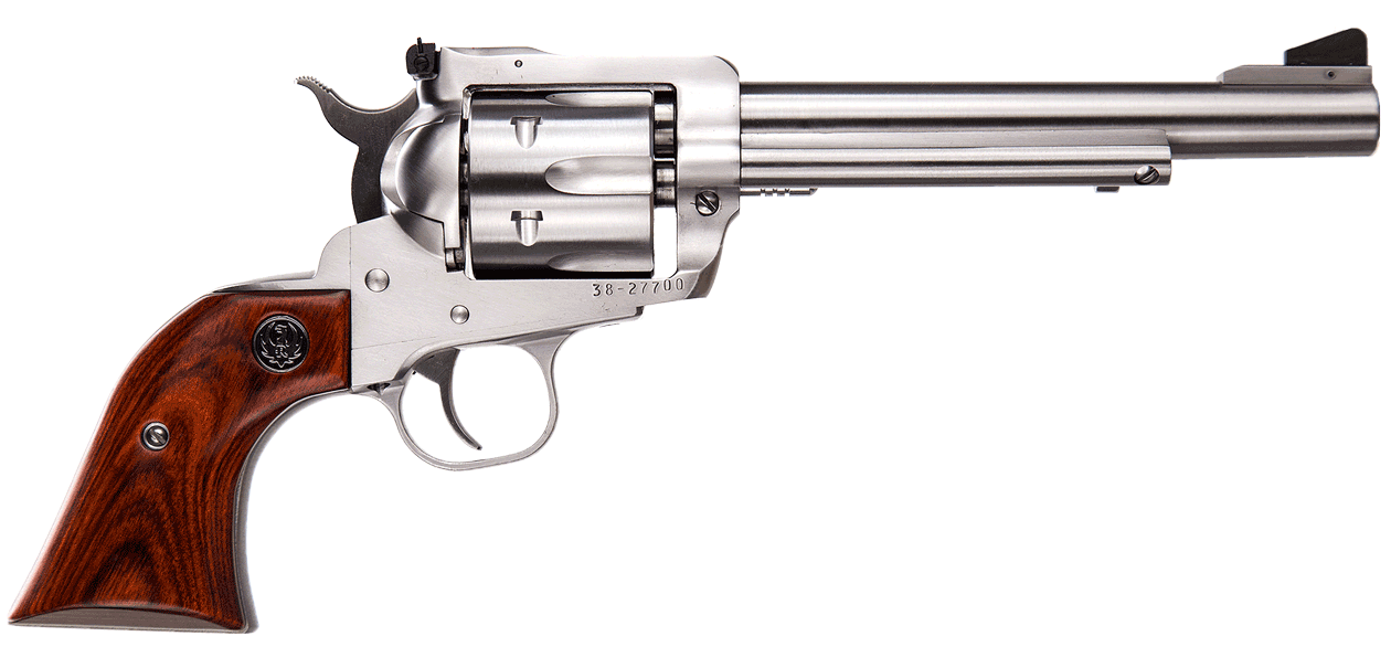 Ruger 0319 Blackhawk 357 Mag Satin Stainless Steel 6.50" Barrel & 6rd Cylinder Traditional Western Style Hardwood Grip Transfer Bar Safety