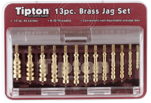 Tipton 749245 Jag Set  Multi-Caliber 8-32/5-40 Thread Brass 13 Pieces Includes Storage Box