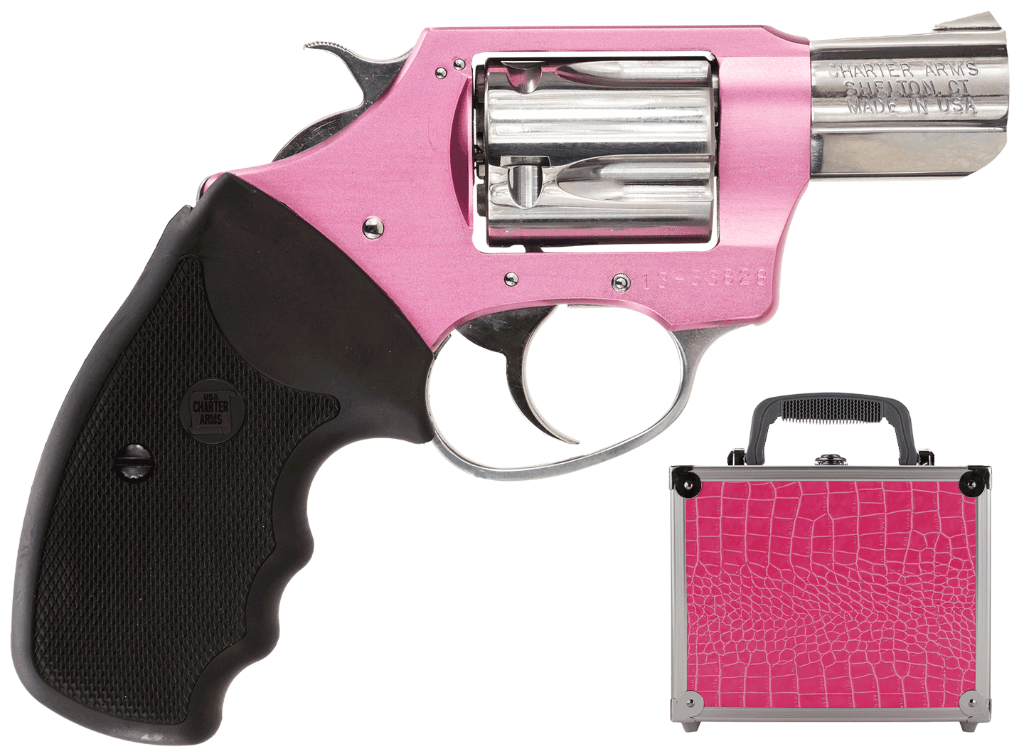 Charter Arms 53839 Undercover Lite Chic Lady Small 38 Special 5 Shot 2″ High Polished Stainless Steel Barrel & Cylinder Pink Aluminum Frame Pearl Grip Exposed Hammer Charter Arms 53839 Undercover Lite Chic Lady Small 38 Special 5 Shot 2″ High Polished Stainless Steel Barrel & Cylinder Pink Aluminum Frame Pearl Grip Exposed Hammer