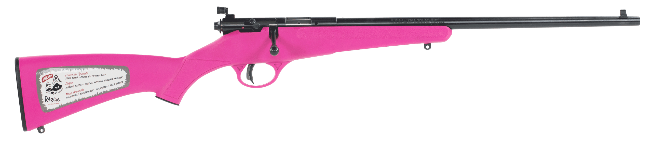 Savage Arms 13780 Rascal 22 LR Caliber with 1rd Capacity 16.10" Barrel Blued Metal Finish & Pink Synthetic Stock Right Hand (Youth)