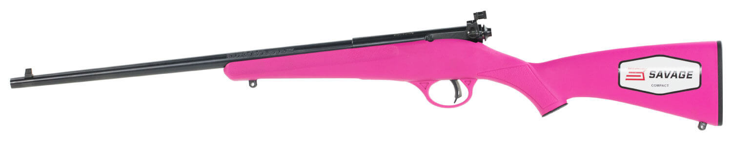 Savage Arms 13780 Rascal 22 LR Caliber with 1rd Capacity 16.10" Barrel Blued Metal Finish & Pink Synthetic Stock Right Hand (Youth) - Image 2
