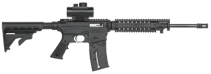 Mossberg 37234 715T Flat Top Tactical 22 LR Caliber with 25+1 Capacity 16.25″ Barrel Blued Metal Finish & A2 Adjustable Black Synthetic Stock Right Hand (Full Size) Includes Red Dot