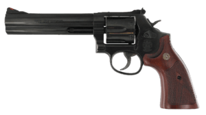 Smith & Wesson 150908 Model 586 Classic 357 Mag or 38 S&W Spl +P Blued Carbon Steel 6 Barrel 6rd Cylinder & Square Butt L-Frame Wood Grip With S&W Medallions” Smith & Wesson 150908 Model 586 Classic 357 Mag or 38 S&W Spl +P Blued Carbon Steel 6 Barrel 6rd Cylinder & Square Butt L-Frame Wood Grip With S&W Medallions”