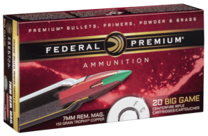 Federal P7RTC3 Premium 7mm Rem Mag 150 gr Trophy Copper (TC) 20rd Box Federal P7RTC3 Premium 7mm Rem Mag 150 gr Trophy Copper (TC) 20rd Box