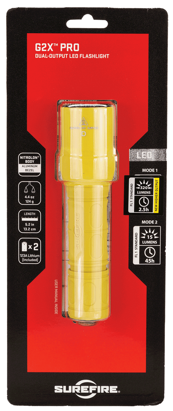 SureFire G2XDYL G2X Pro  Yellow 15/600 Lumens White LED