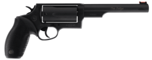 Taurus 2-441061MAG Judge Magnum 45 Colt (LC) Caliber or 2.50/3″ 410 Gauge with 6.50″ Barrel 5rd Capacity Cylinder Overall Matte Black Oxide Finish Steel & Black Ribber Grip
