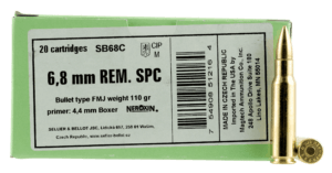 Sellier & Bellot SB68C Rifle  6.8mm Rem SPC 110 gr Full Metal Jacket 20rd Box