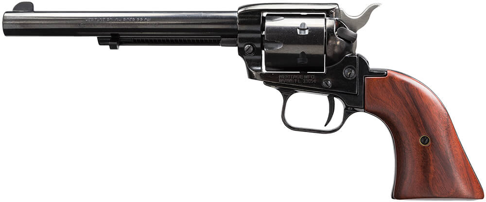 Heritage Mfg RR22MB6 Rough Rider 22 LR/22 WMR 6 Shot 6.50″ Black Barrel Cylinder & Frame Cocobolo Grips Heritage Mfg RR22MB6 Rough Rider 22 LR/22 WMR 6 Shot 6.50″ Black Barrel Cylinder & Frame Cocobolo Grips