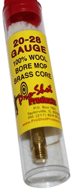 Pro-Shot MP20 Bore Mop  20/28 Gauge Shotgun #5/16-27 Thread Cotton 1.75″ Long