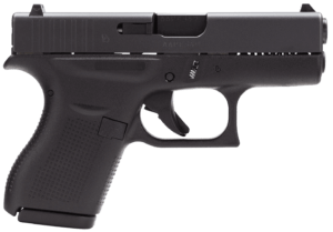 Glock UI4250201 G42 Gen3 Subcompact 380 ACP 3.25″ Barrel 6+1 Black Frame & Slide Rough Textured Grip Safe Action Trigger (US Made)