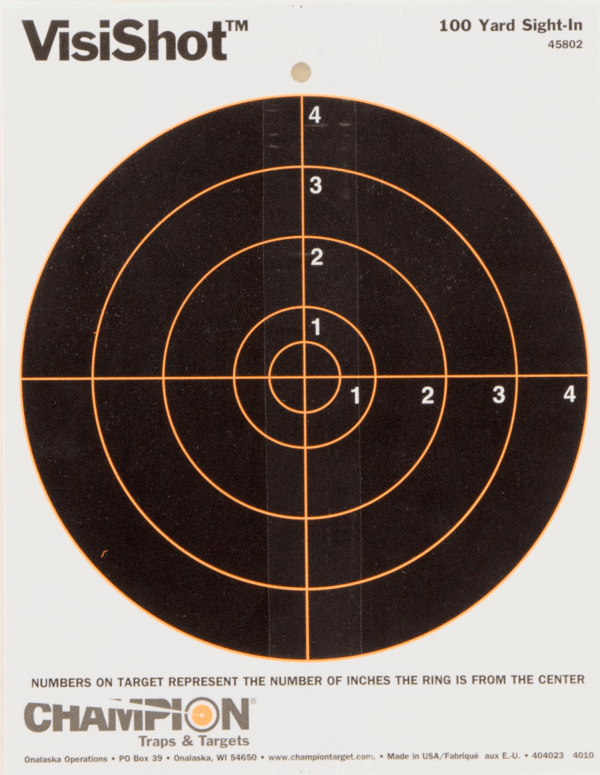 Champion Targets 45802 VisiShot  Paper Bullseye Black/White 10 Pack