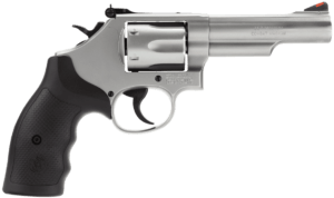 Smith & Wesson 162662 Model 66  357 Mag or 38 S&W Spl +P Stainless Steel 4.25 Barrel  6 Shot Matte Stainless Steel K-Frame  Red Ramp Front/White Outline Rear Sights  Internal Lock”
