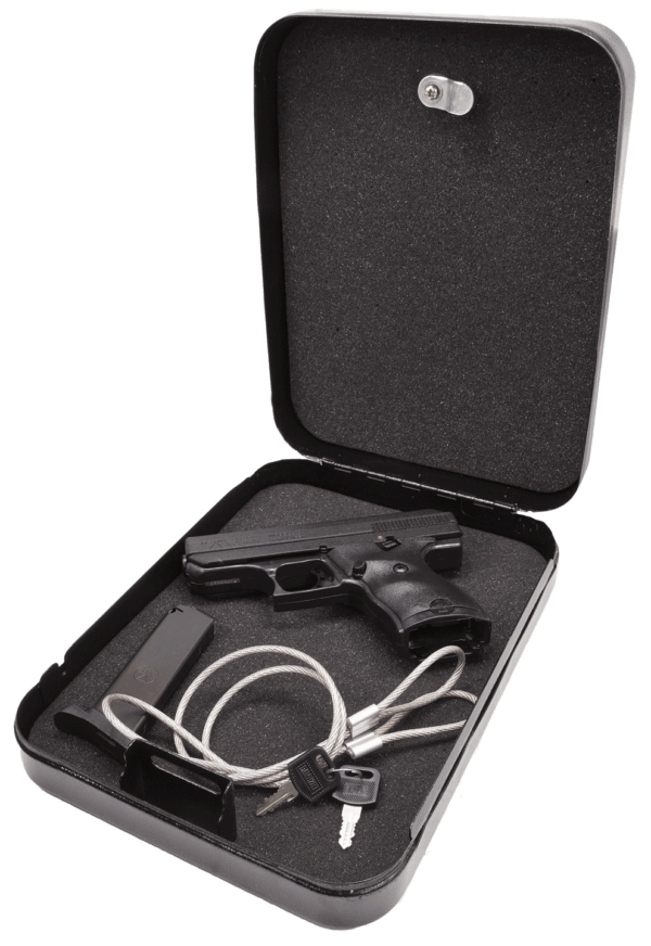 Hi-Point 916HSP Model CF Home Security Package 9mm Luger Caliber with 3.50″ Barrel 8+1 Capacity Overall Black Finish Serrated Steel Slide & Polymer Grip Includes Lock Box