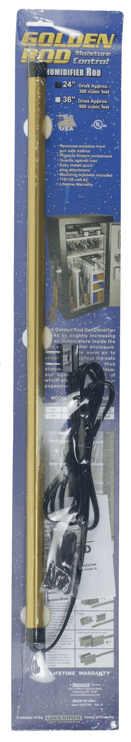 Golden Rod 725741 Golden Rod Dehumidifier Rod Gold 24″ 110/120 Volt AC Plug Golden Rod 725741 Golden Rod Dehumidifier Rod Gold 24″ 110/120 Volt AC Plug