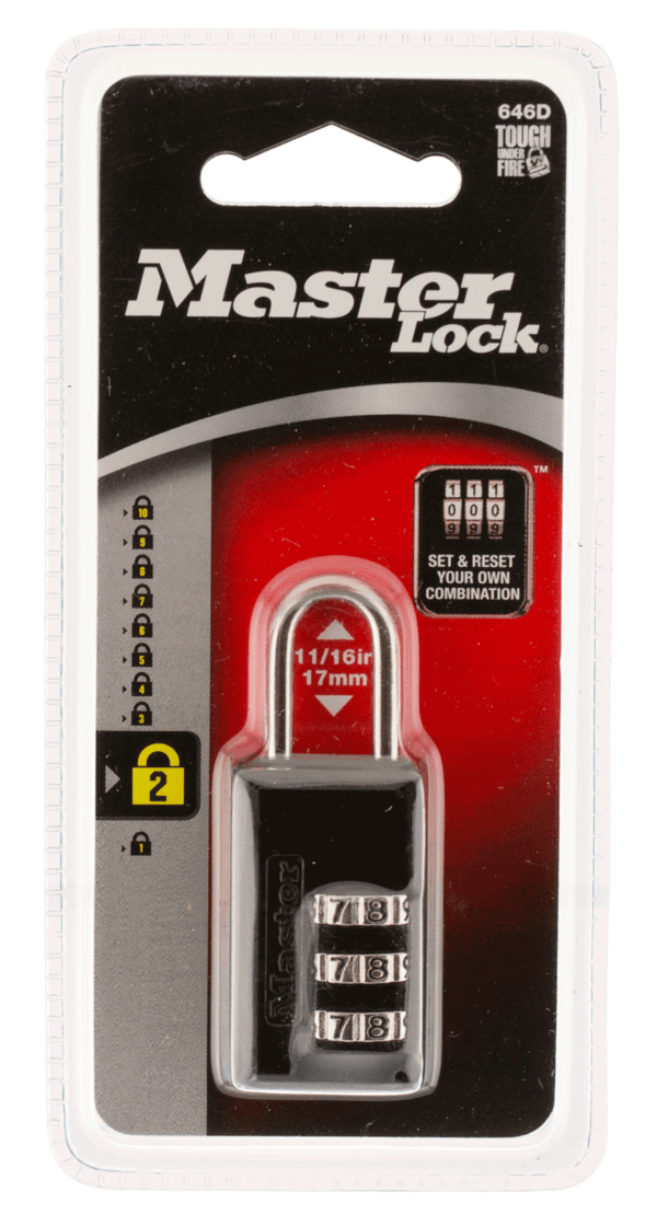 Master Lock 646D Combination Lock Open With Combination Black Steel Master Lock 646D Combination Lock Open With Combination Black Steel