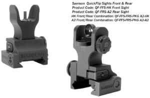 Samson FFSFRSPKG Sight Set Black Anodized Folding HK Front A2 Rear for AR-15 Samson FFSFRSPKG Sight Set Black Anodized Folding HK Front A2 Rear for AR-15