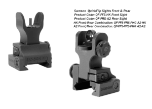 Samson QFHKA2PKG Quick Flip Folding Sights Front(HK) & Rear (A2) Black Anodized for AR-15 Samson QFHKA2PKG Quick Flip Folding Sights Front(HK) & Rear (A2) Black Anodized for AR-15