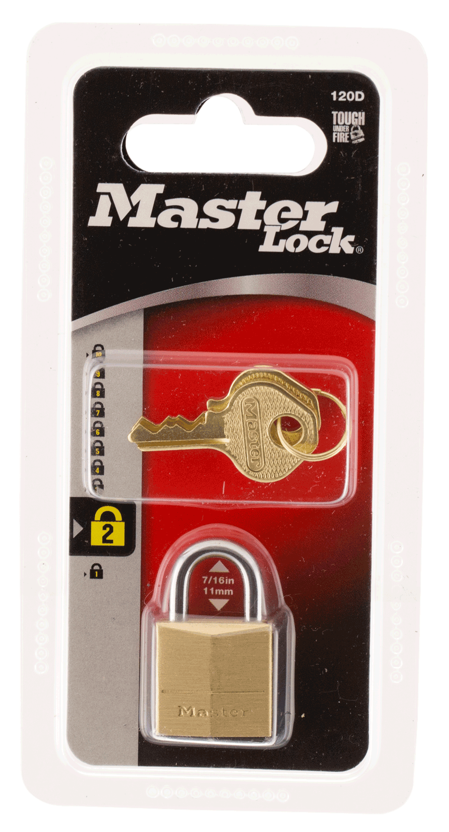 Master Lock 120D Padlock Open With Key Gold Brass Master Lock 120D Padlock Open With Key Gold Brass