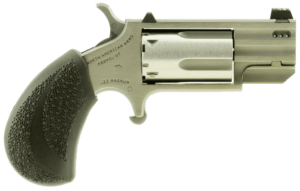 North American Arms PUGDP Pug 22 WMR Caliber with 1″ Ported Barrel 5rd Capacity Cylinder Overall Stainless Steel Finish Black Polymer Grip & XS White Dot Sight