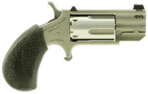 North American Arms PUGTP Pug 22 WMR 5rd Shot 1″ Stainless Ported Barrel Stainless Stainless Steel Frame Stainless Cylinder Black Polymer Grips North American Arms PUGTP Pug 22 WMR 5rd Shot 1″ Stainless Ported Barrel Stainless Stainless Steel Frame Stainless Cylinder Black Polymer Grips