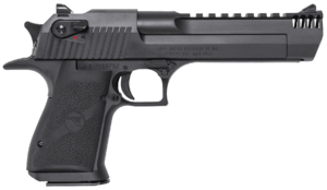 Magnum Research DE50IMB Desert Eagle Mark XIX 50 AE 6″ with Muzzle Brake 7+1 Matte Black Carbon Steel Frame & Slide Black Rubber Grip