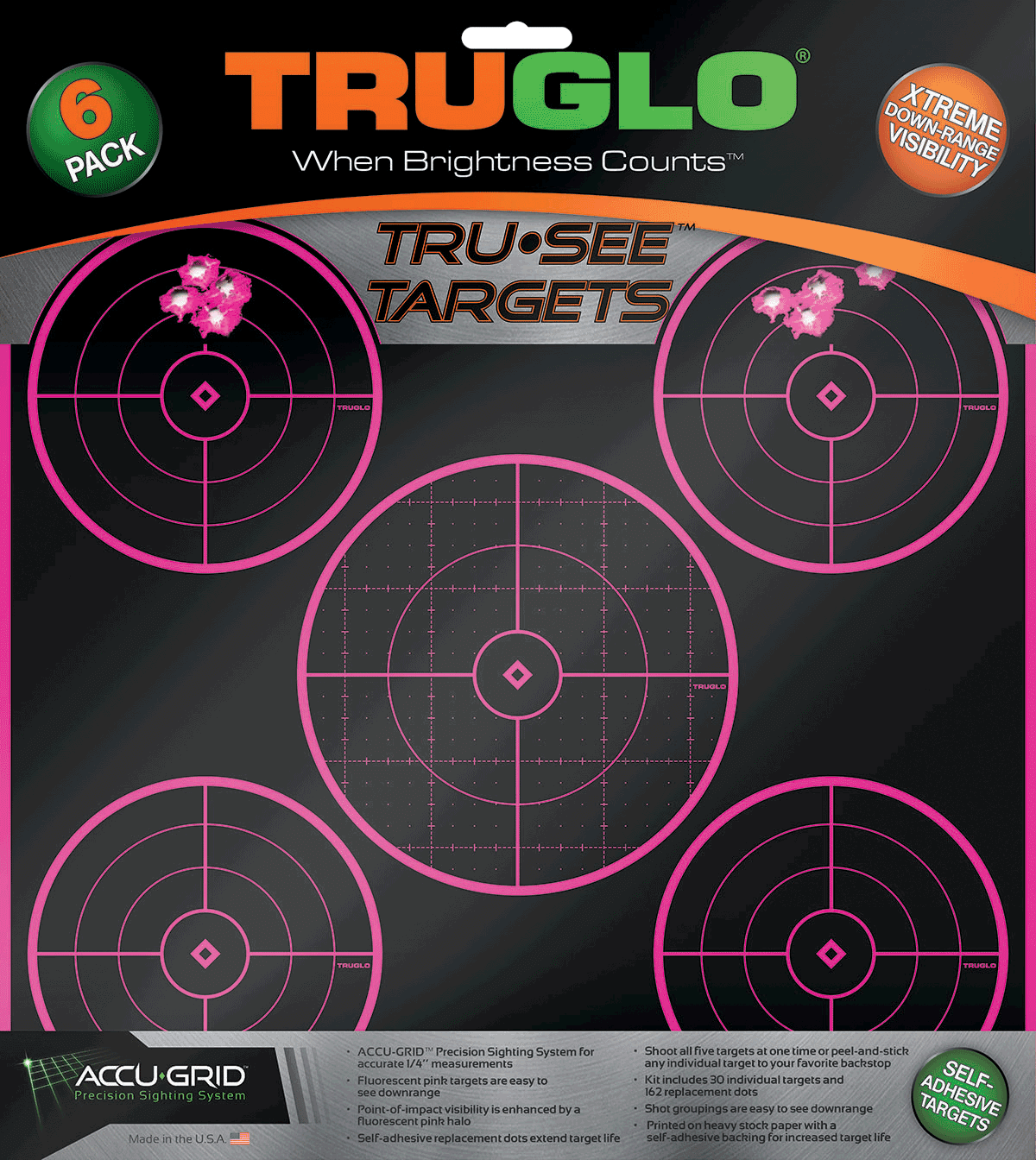 TruGlo TG11P6 Tru-See Splatter Target Black/Pink Self-Adhesive Heavy Paper Universal Yes Impact Enhancement Pink 6 Pack Includes Pasters TruGlo TG11P6 Tru-See Splatter Target Black/Pink Self-Adhesive Heavy Paper Universal Yes Impact Enhancement Pink 6 Pack Includes Pasters