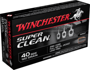 Winchester Ammo W40SWLF Super Clean  40 S&W 120 gr Lead Free Full Metal Jacket 50rd Box