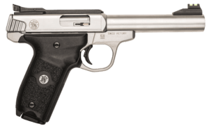 Smith & Wesson 108490 SW22 Victory Full Size Frame 22 LR 10+1  5.50 Silver Match Grade Barrel  Satin Serrated Slide & Frame  Black Textured Grip  Thumb Safety  Right Hand”