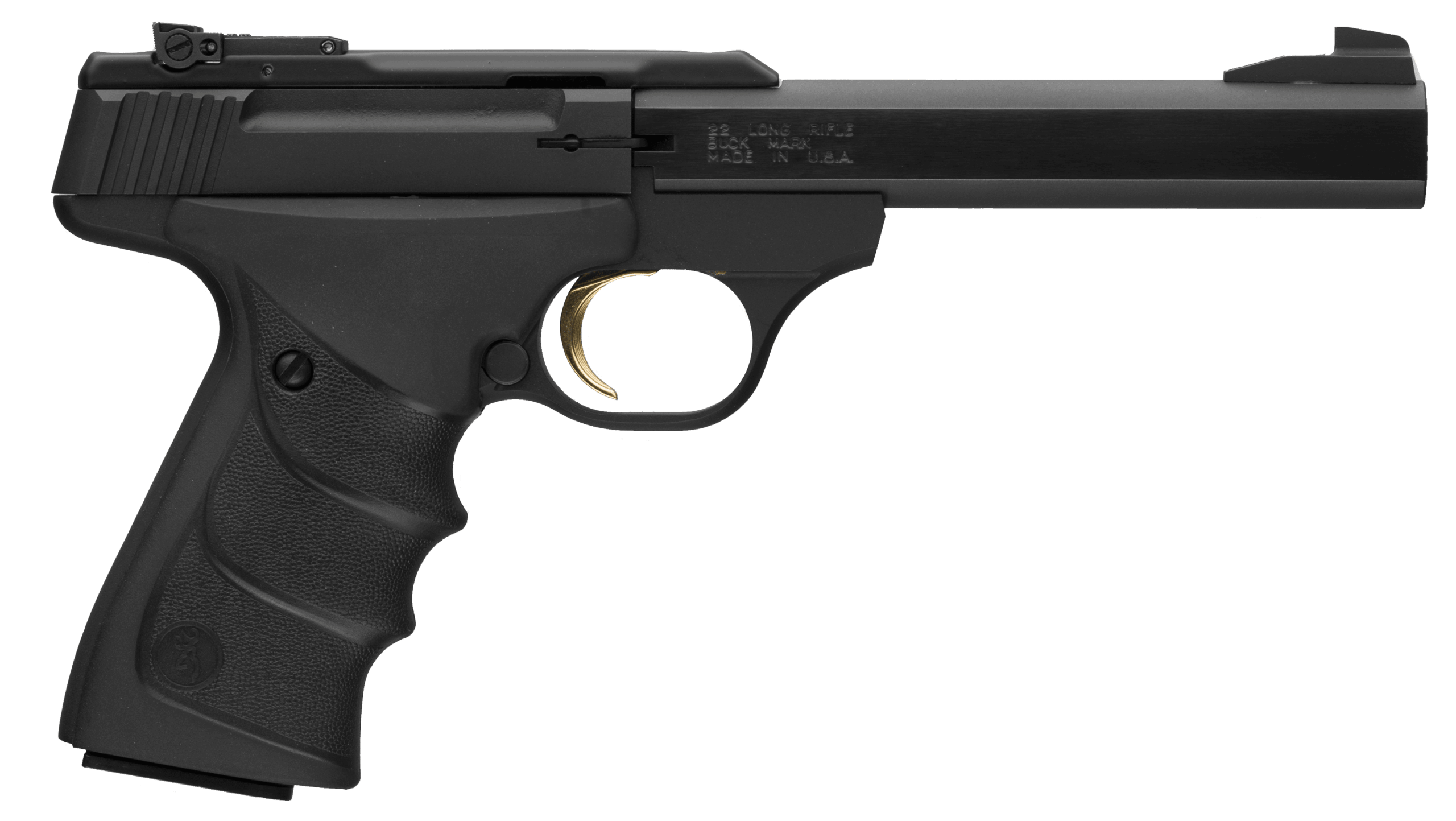 Browning 051497490 Buck Mark URX 22 LR 10+1 5.50" Slab Side Barrel Matte Black Serrated Steel Slide & Aluminum Frame Black Overmolded RX Grips