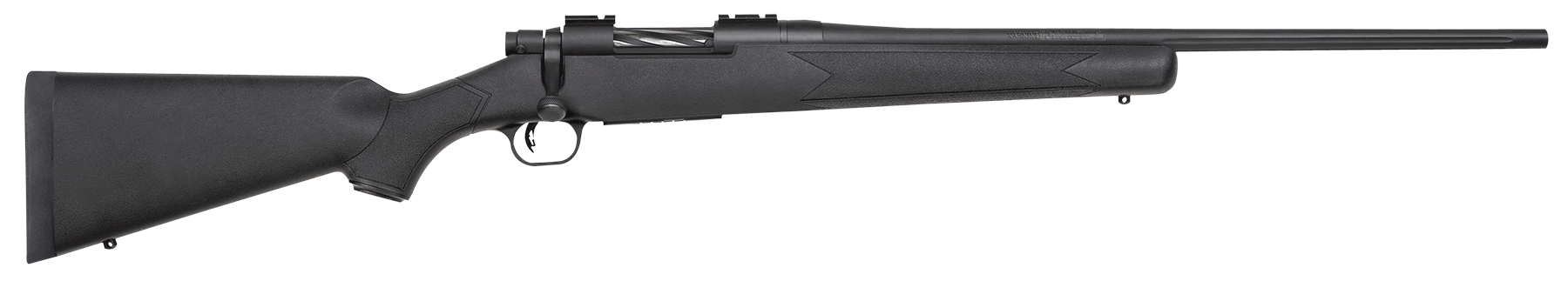 Mossberg 27843 Patriot 22-250 Rem Caliber with 5+1 Capacity 22" Fluted Barrel Matte Blued Metal Finish & Black Synthetic Stock Right Hand (Full Size)