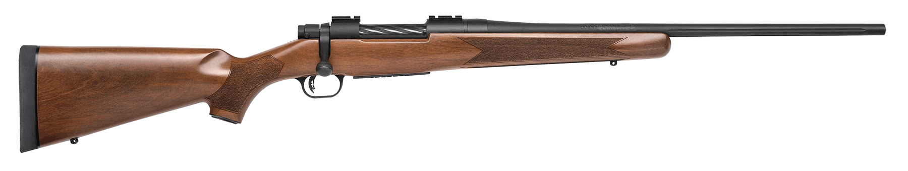 Mossberg 27876 Patriot 25-06 Rem 5+1 22" Fluted Barrel w/Recessed Match Crown Matte Blued Metal Finish Spiral-Fluted Bolt Walnut Stock Drop Box Magazine Adjustable LBA Trigger