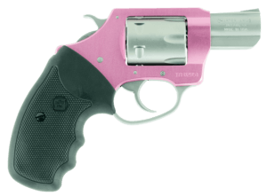 Charter Arms 52330 Pathfinder Pink Lady 22 WMR 6 Shot 2″ Stainless Barrel & Cylinder Pink Aluminum Frame Black Finger Grooved Rubber Grip