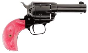 Heritage Mfg RR22MB3BHPNK Rough Rider 22 LR/22 WMR 6 Shot 3.50″ Black Barrel Black Cylinder & Black Zamak Frame Pink Pearl Grips