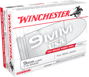 Winchester Ammo USA9W USA Target 9mm Luger 115 gr Full Metal Jacket (FMJ) 200rd Box