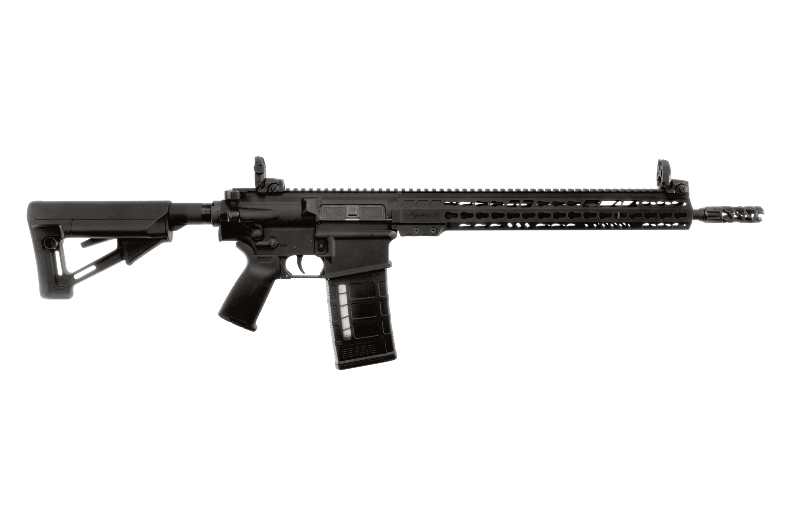 ArmaLite AR10TAC16 AR-10 Tactical 308 Win 25+1 16 Barrel Black Magpul STR Collapsible Stock Magpul MBUS Front & Rear Sights Flash Suppressor Optics Ready"