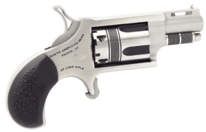 North American Arms 22LRTW Wasp 22 LR 5rd Shot 1.63″ Stainless Vent Rib Steel Barrel Matte Stainless Steel Frame Stainless Cylinder Black Pebbled Rubber Grips