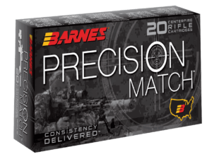 Barnes Bullets 30848 Precision Match Centerfire Rifle 5.56x45mm NATO 85 gr Open Tip Match Boat-Tail 20rd Box