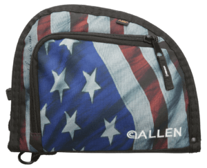 Allen 7719 Victory Auto Fit Handgun Case made of Endura with USA Flag Finish with Black Trim 1-Pocket Knit Lining Foam Padding & Lockable Zippers 9″ x 7″ Interior Dimensions