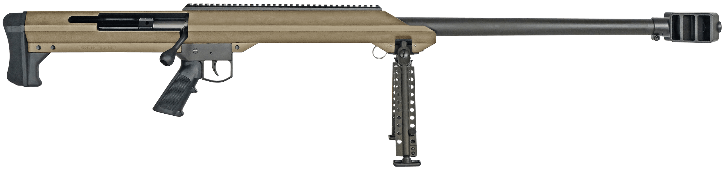Barrett 13273 M99 50 BMG 1rd 32" Heavy Barrel 3 Port Fanned High Efficiency Muzzle Brake Flat Dark Earth Cerakote Aluminum Receiver Flat Dark Earth Fixed Synthetic Stock w/Sorbothane Recoil Pad Manual Safety Optics Ready