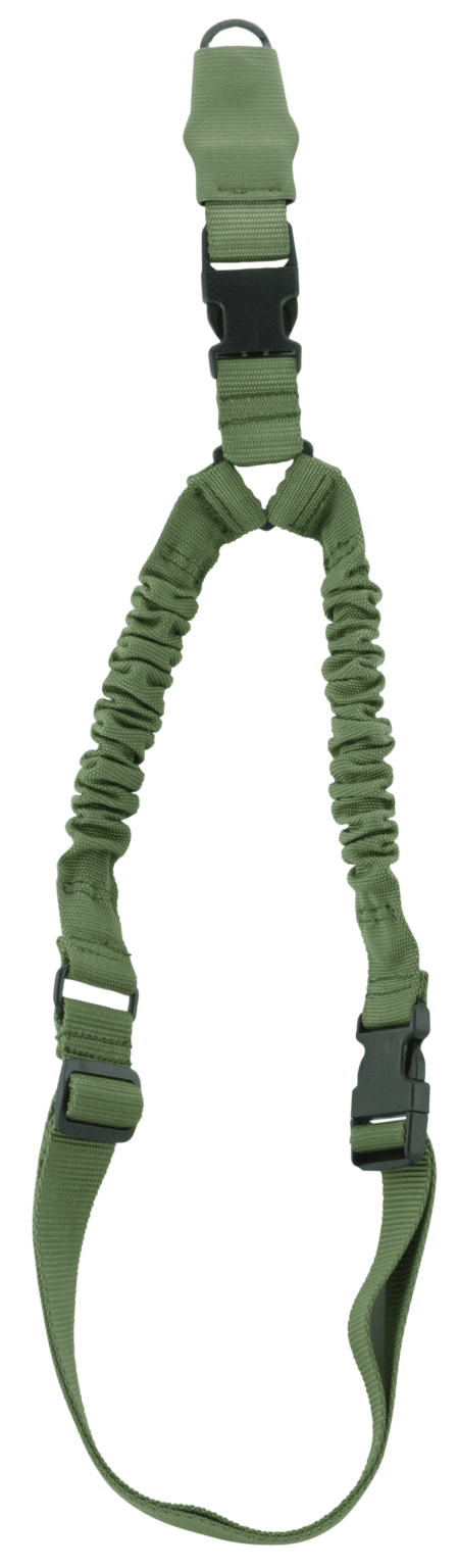 Aim Sports AOPS01G One Point Sling made of Green Elastic Webbing with 26″ OAL  1.25″ W & Bungee Design for Rifles